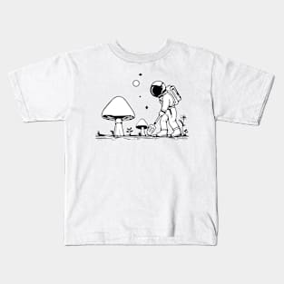 Astronaut Gardening Mushrooms Kids T-Shirt